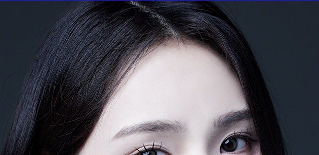 여성의 얼굴 상단부