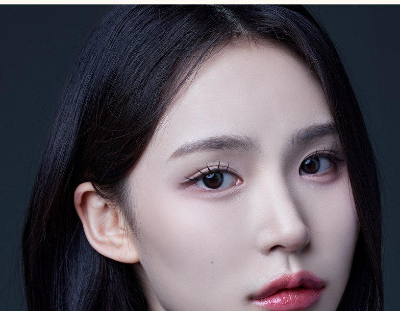 여성 모델 얼굴 클로즈업