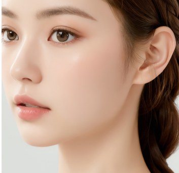 봉합 후 리프팅 완료된 얼굴 일러스트