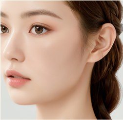 수술 전 여성 측면 얼굴 일러스트